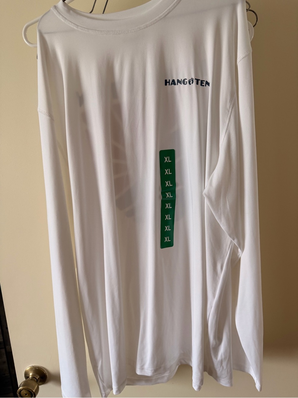 Hang Ten White Long Sleeve Performance Tee with Logo